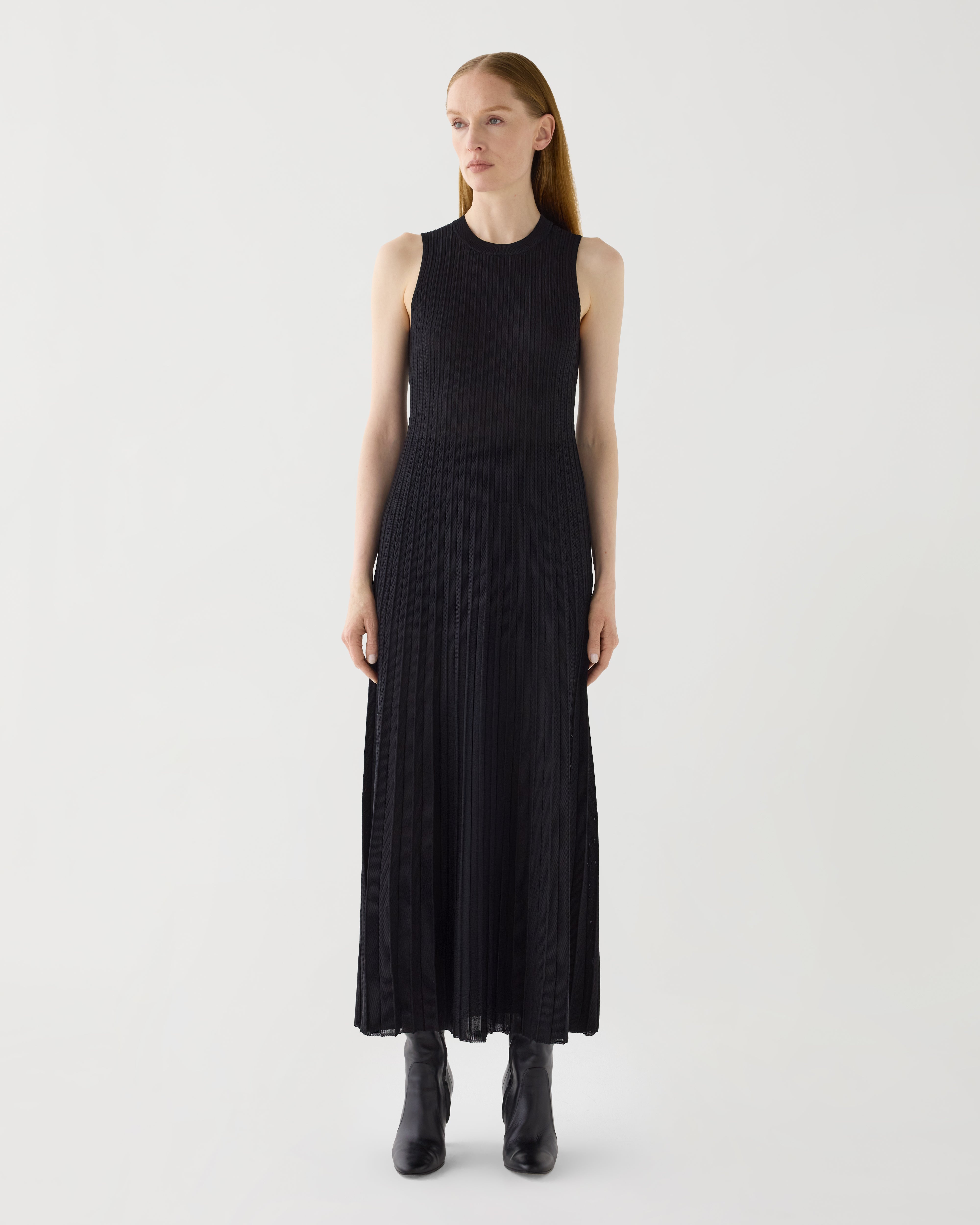 Zeta Dress in Silk Knit, Black