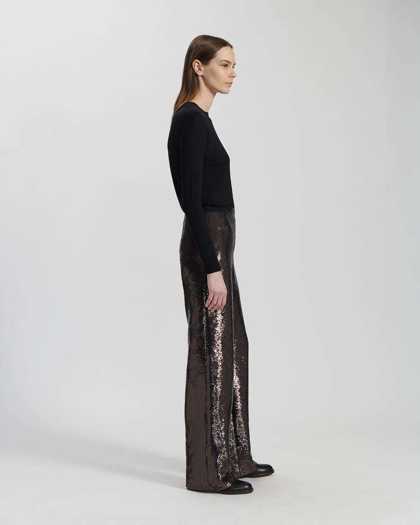 Lexi Trousers in Sequin, Chocolate