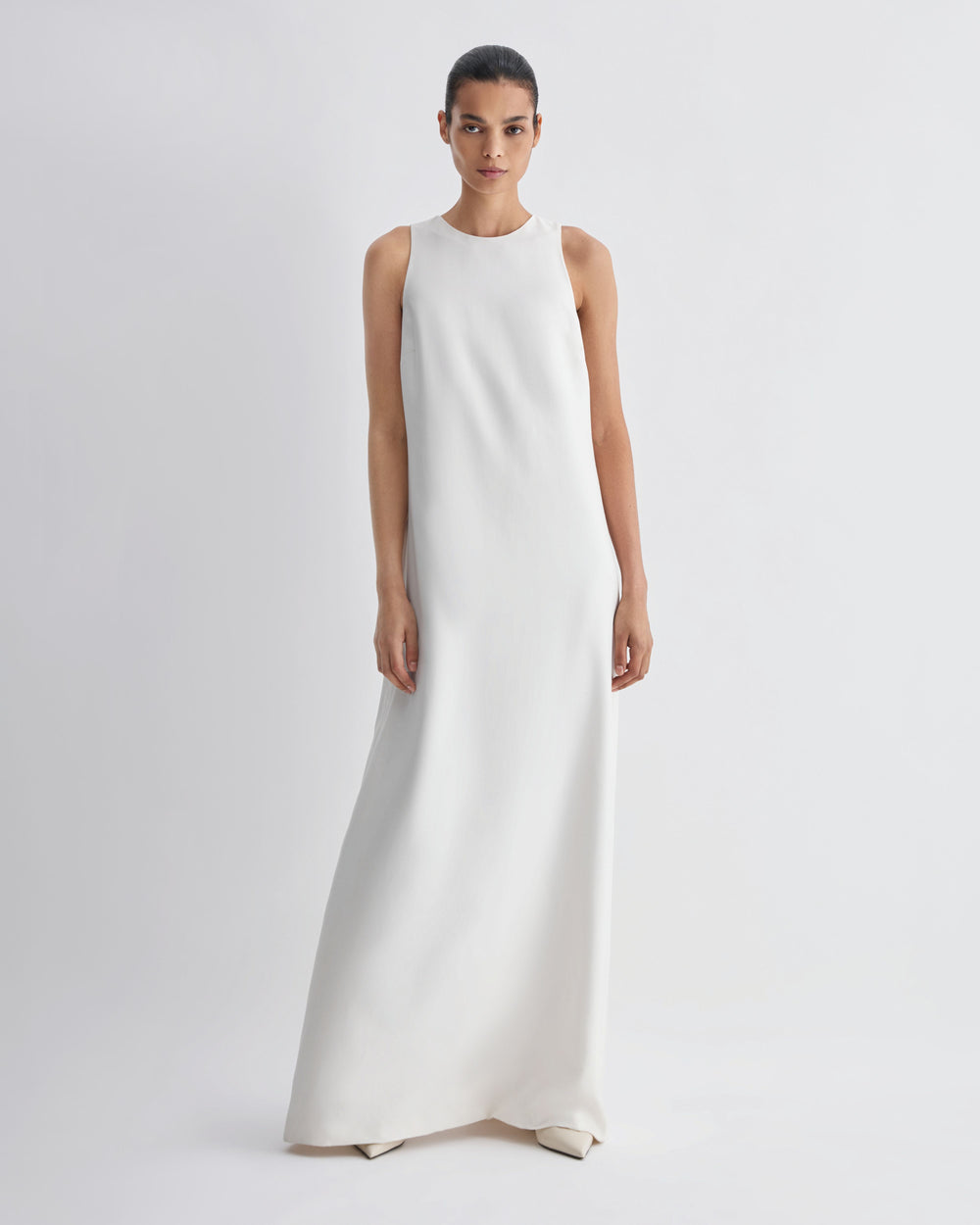 Mila Dress in Silk, Off-White - Veronica De Piante
