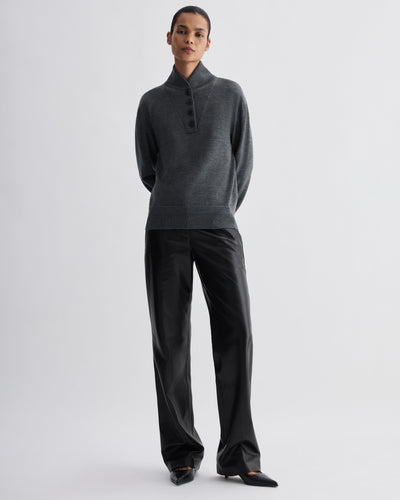Veronica De Piante Alicia grey melange merino wool sweater, knitwear with a cozy, textured appearance.