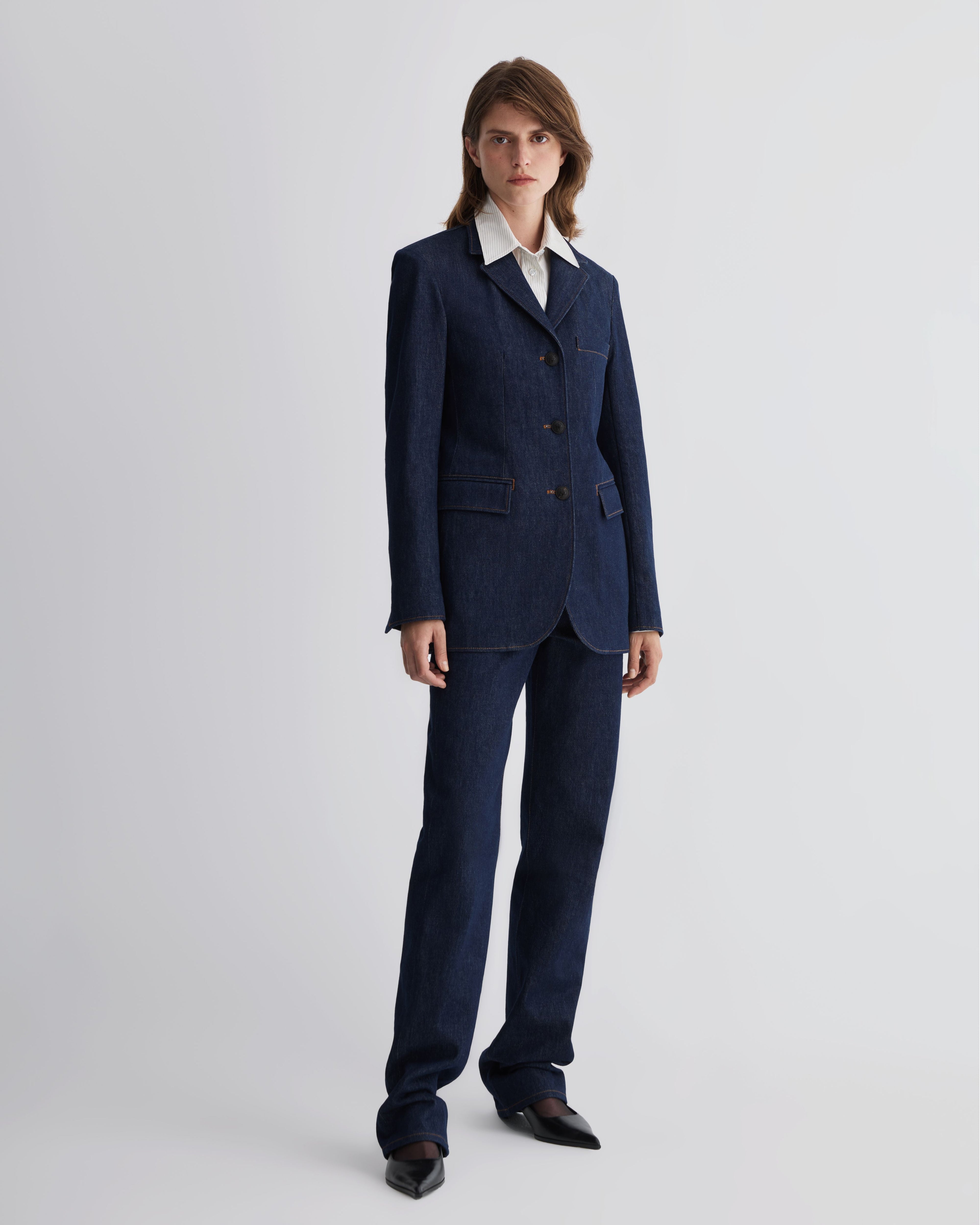 Clea Jacket in Denim, Dark Wash - Veronica De Piante