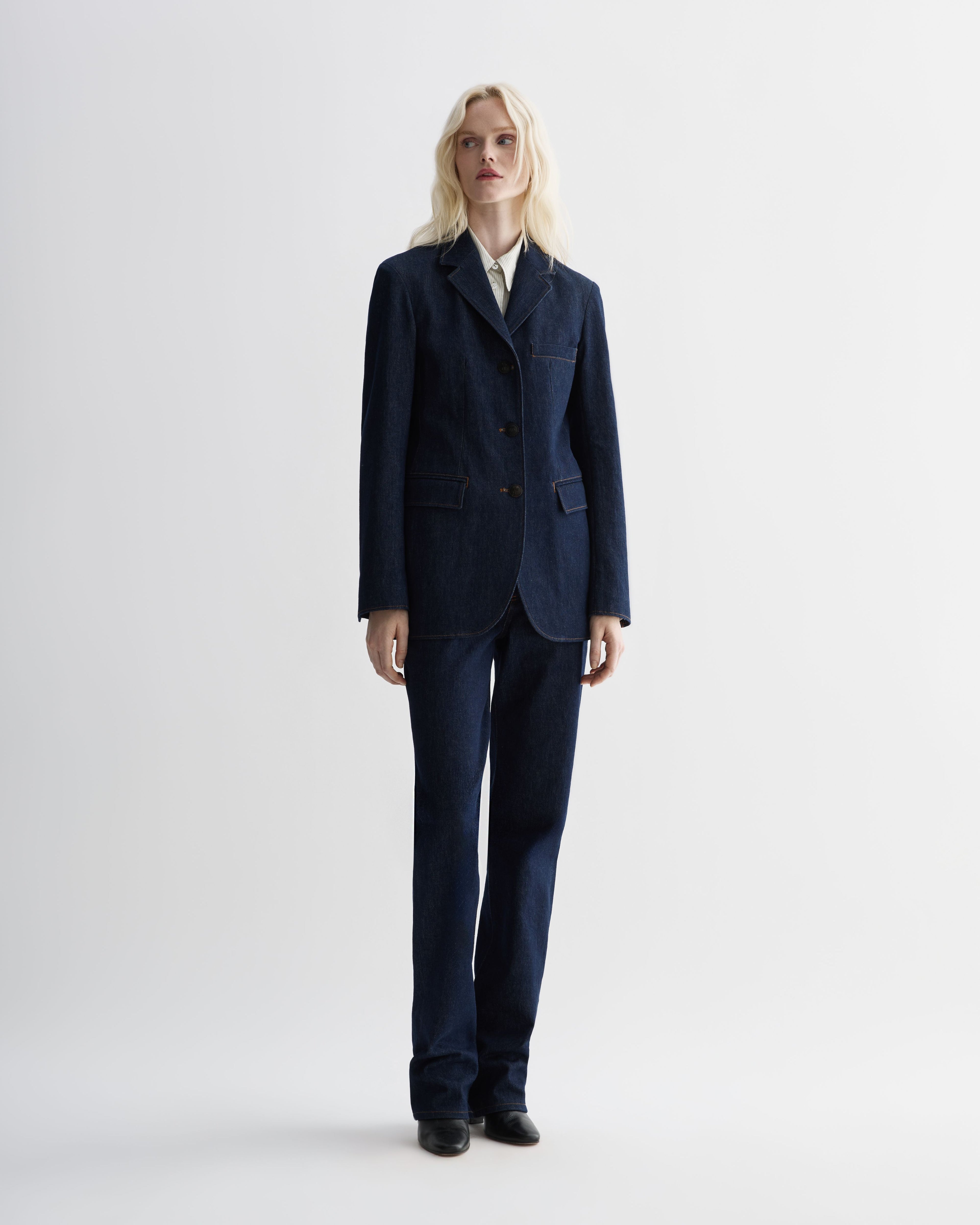 Nico Trousers in Denim, Dark Wash - Veronica De Piante