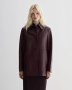 Jess Jacket in Nappa Leather, Maroon - Veronica De Piante