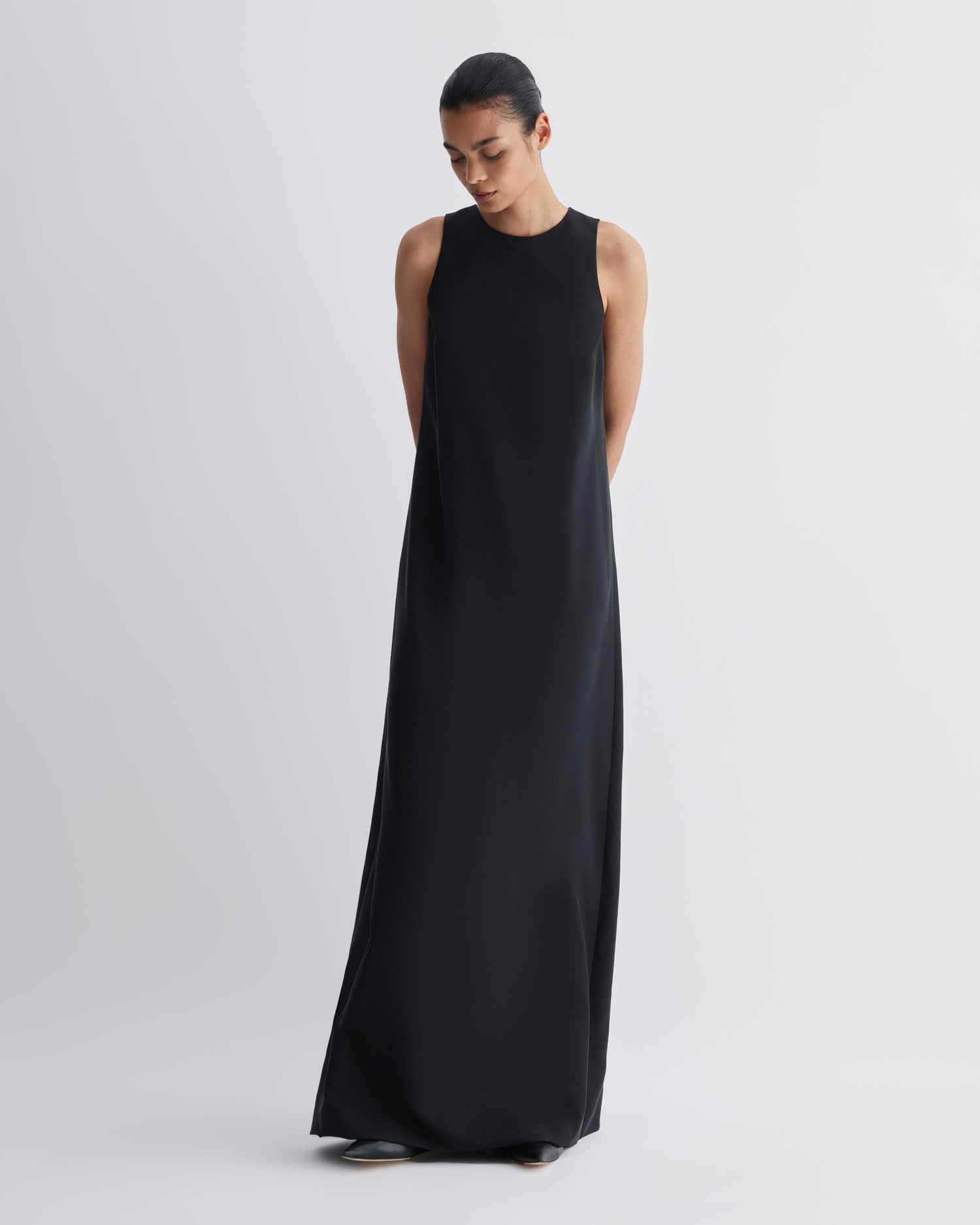 Mila Dress in Silk, Black