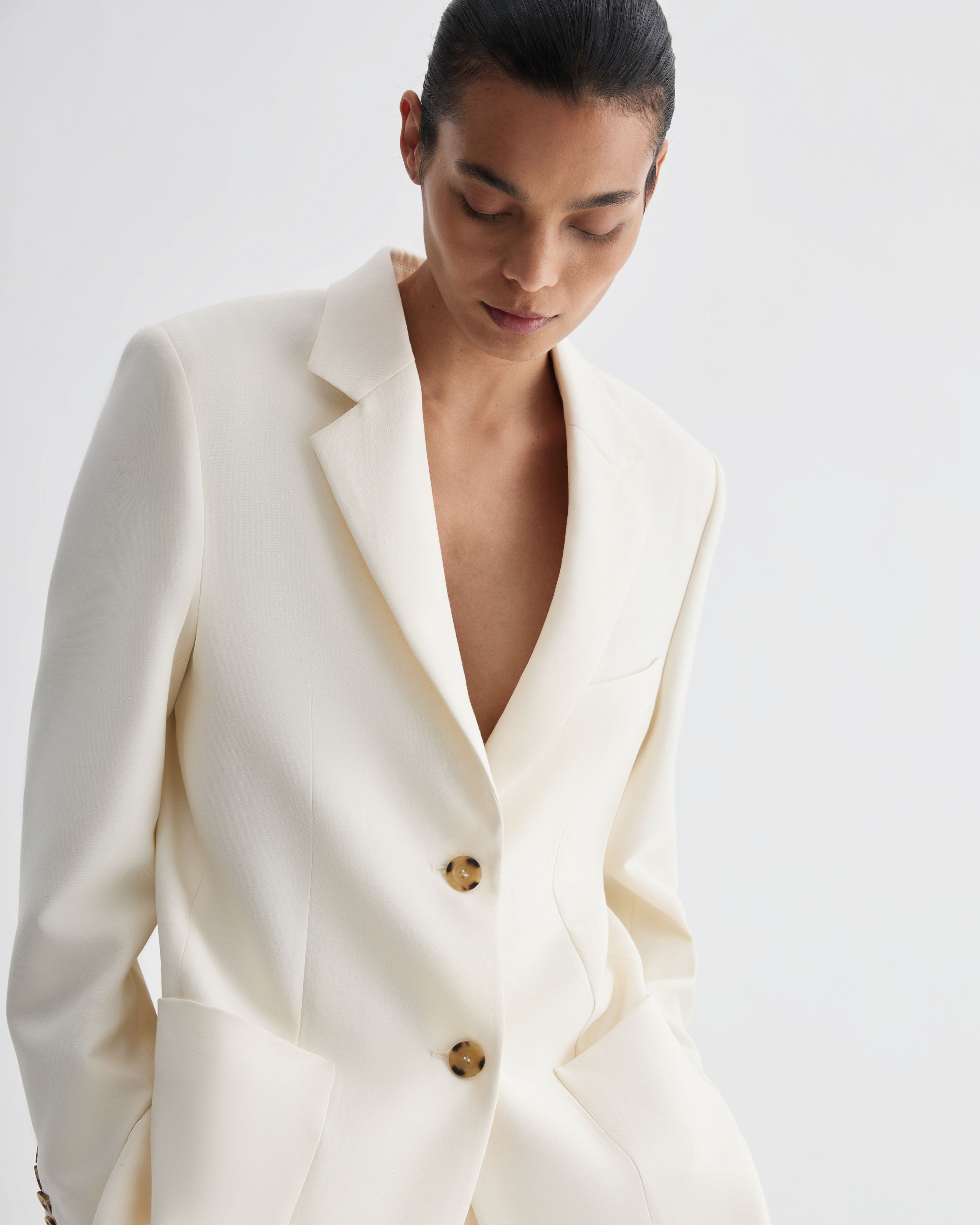 Sebastian Jacket in Silk, Off-White - Veronica De Piante