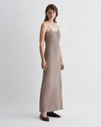 Liliana Dress in Silk Crochet, Walnut - Veronica De Piante