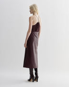 Gisele Skirt in Nappa Leather, Maroon - Veronica De Piante