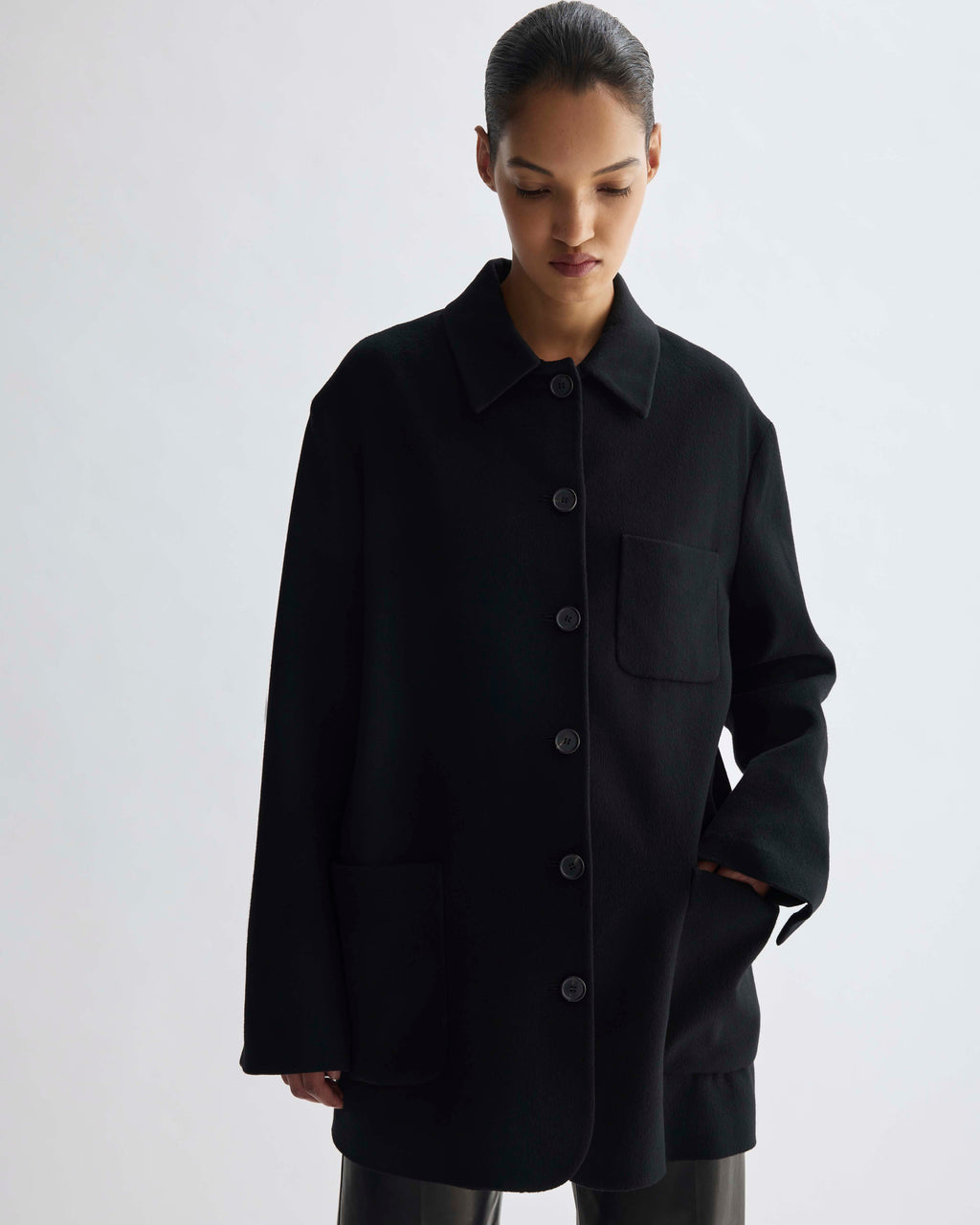 Amaia Jacket in Cashmere, Black - Veronica De Piante