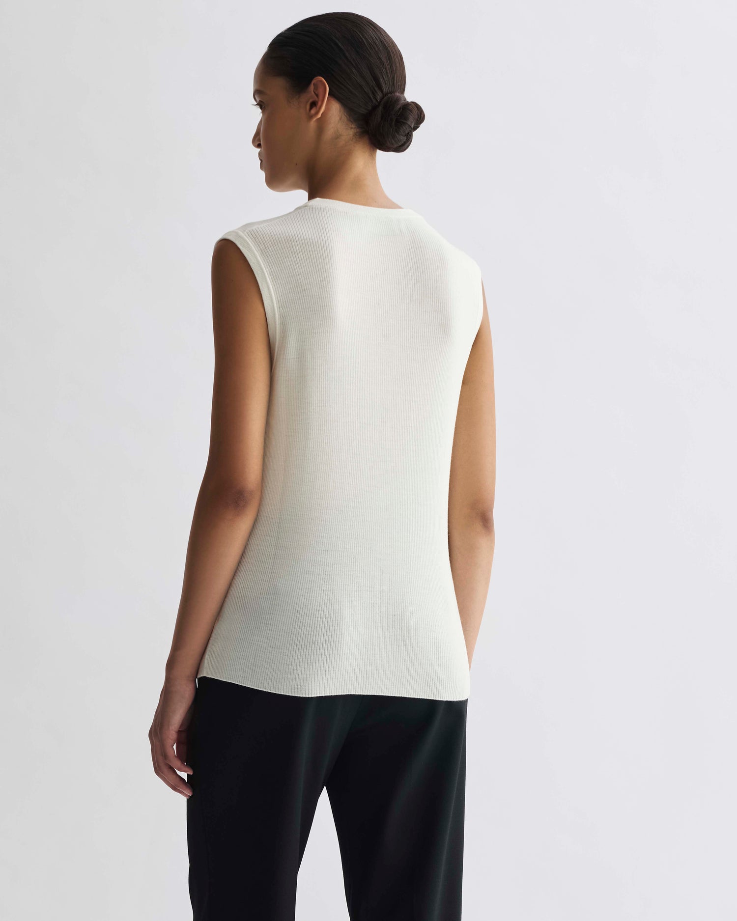 Alice Vest in Merino Wool, Cream