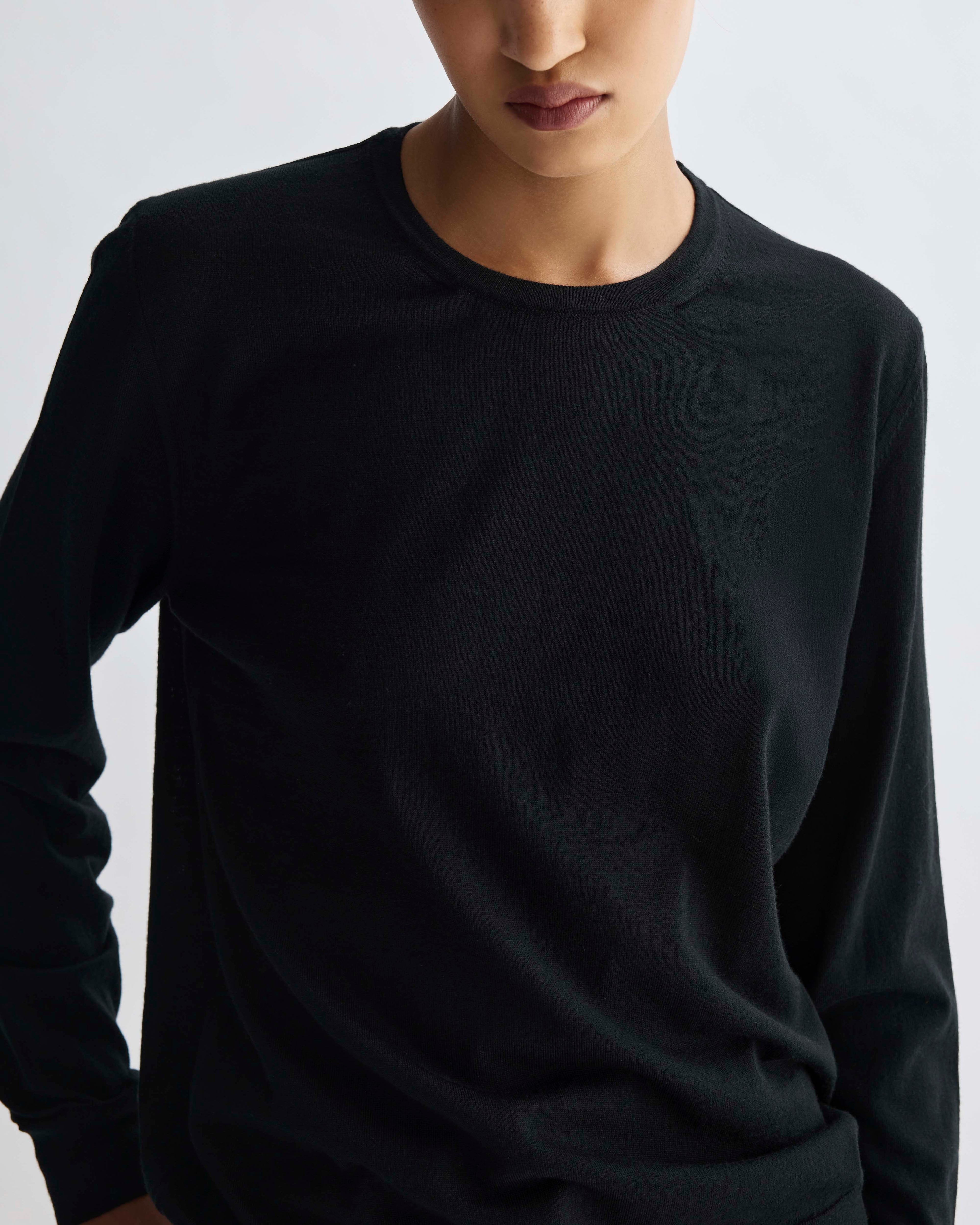 Lucy Sweater in Merino Wool, Black - Veronica De Piante