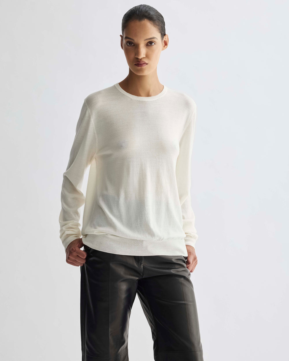 Lucy Sweater in Merino Wool, Cream