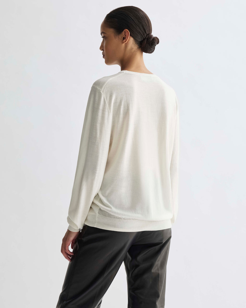 Lucy Sweater in Merino Wool, Cream - Veronica De Piante