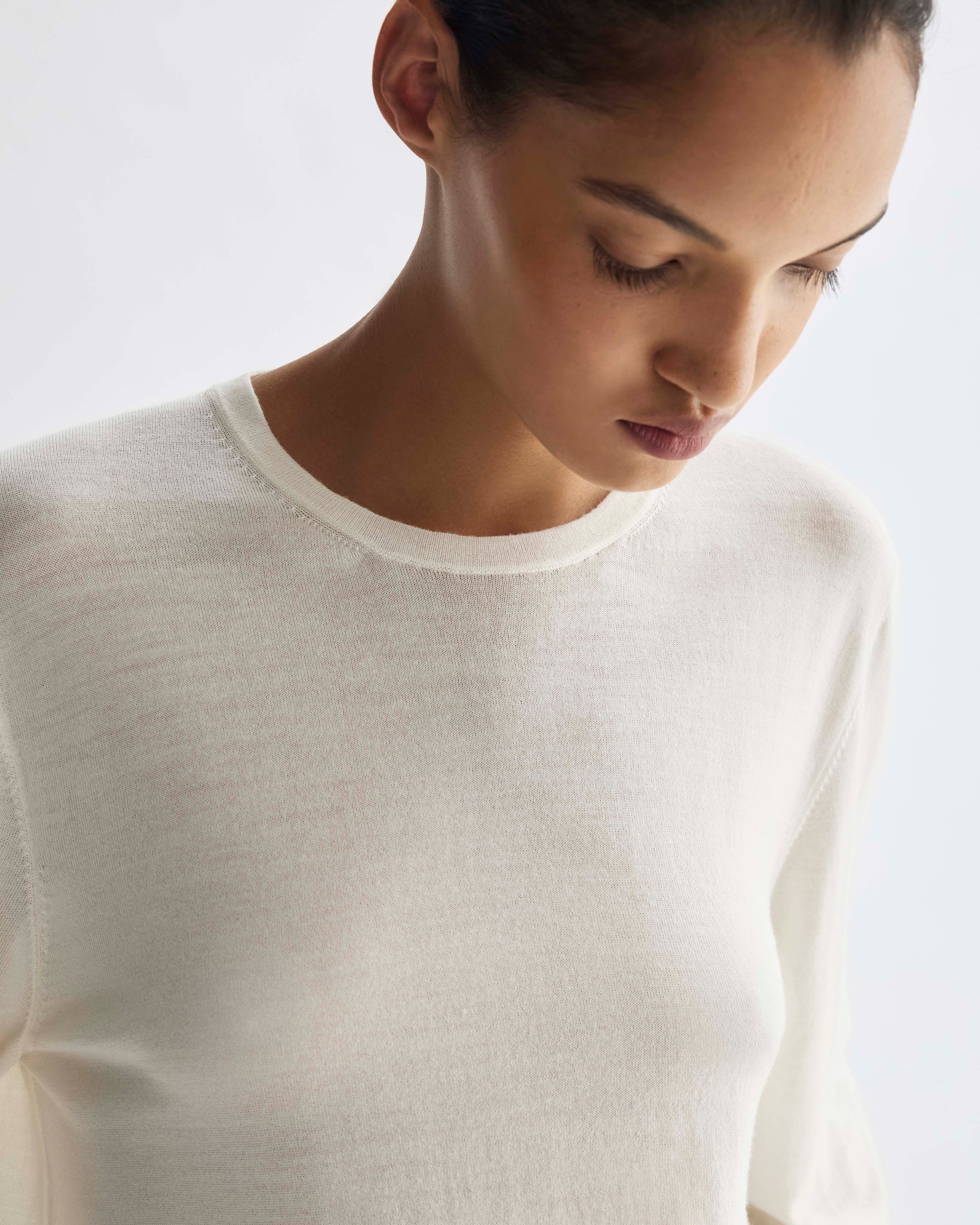 Lucy Sweater in Merino Wool, Cream