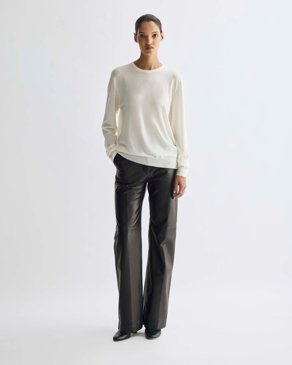 Lucy Sweater in Merino Wool, Cream - Veronica De Piante
