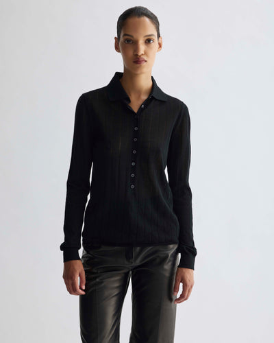 Luna Polo Neck Sweater in Cashmere, Black - Veronica De Piante
