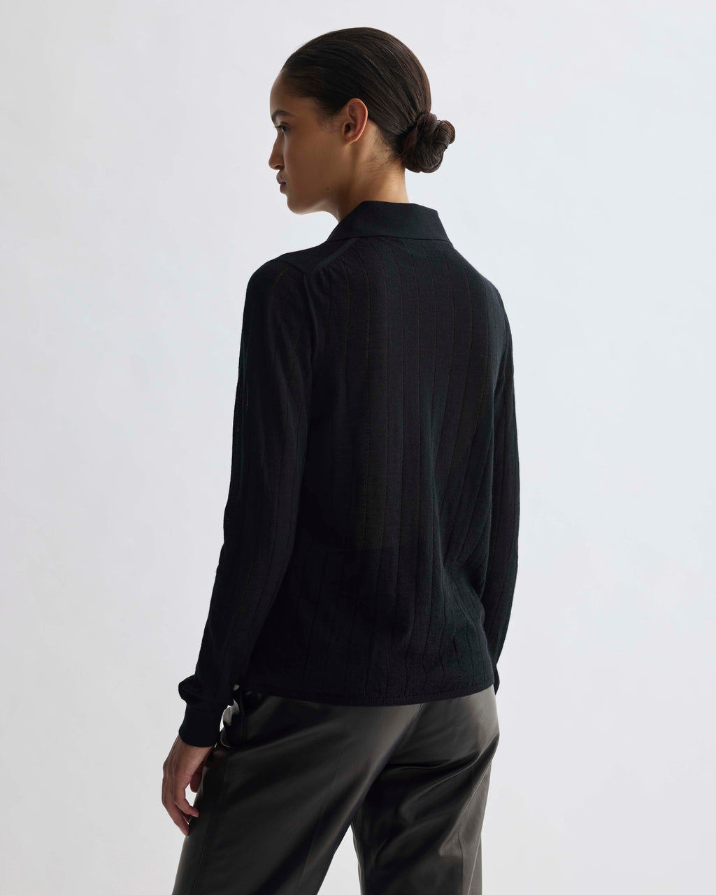 Luna Polo Neck Sweater in Cashmere, Black - Veronica De Piante