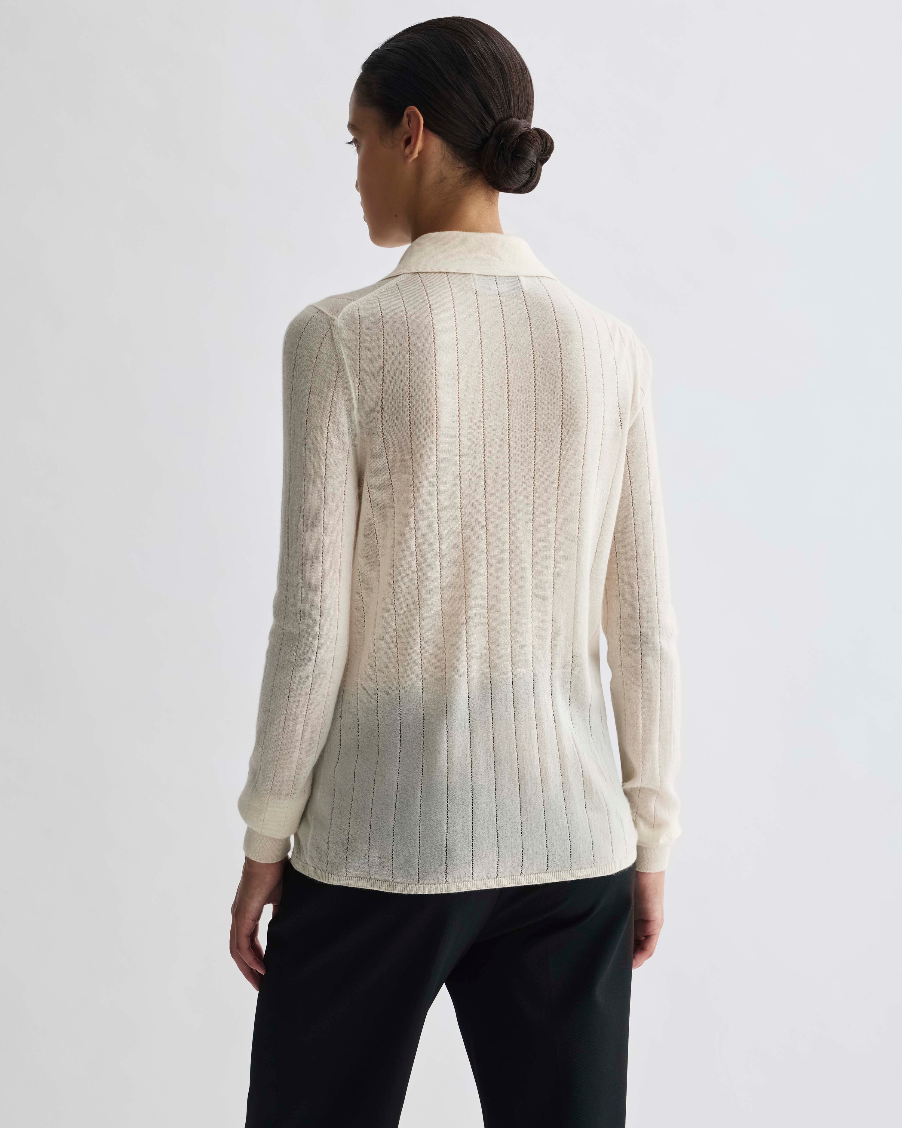 Luna Polo Neck Sweater in Cashmere, Cream