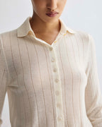 Luna Polo Neck Sweater in Cashmere, Cream - Veronica De Piante