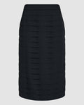 Black Adela skirt in georgette fabric by Veronica De Piante, featuring a flowing, elegant design with a fitted waist and layered hem.
