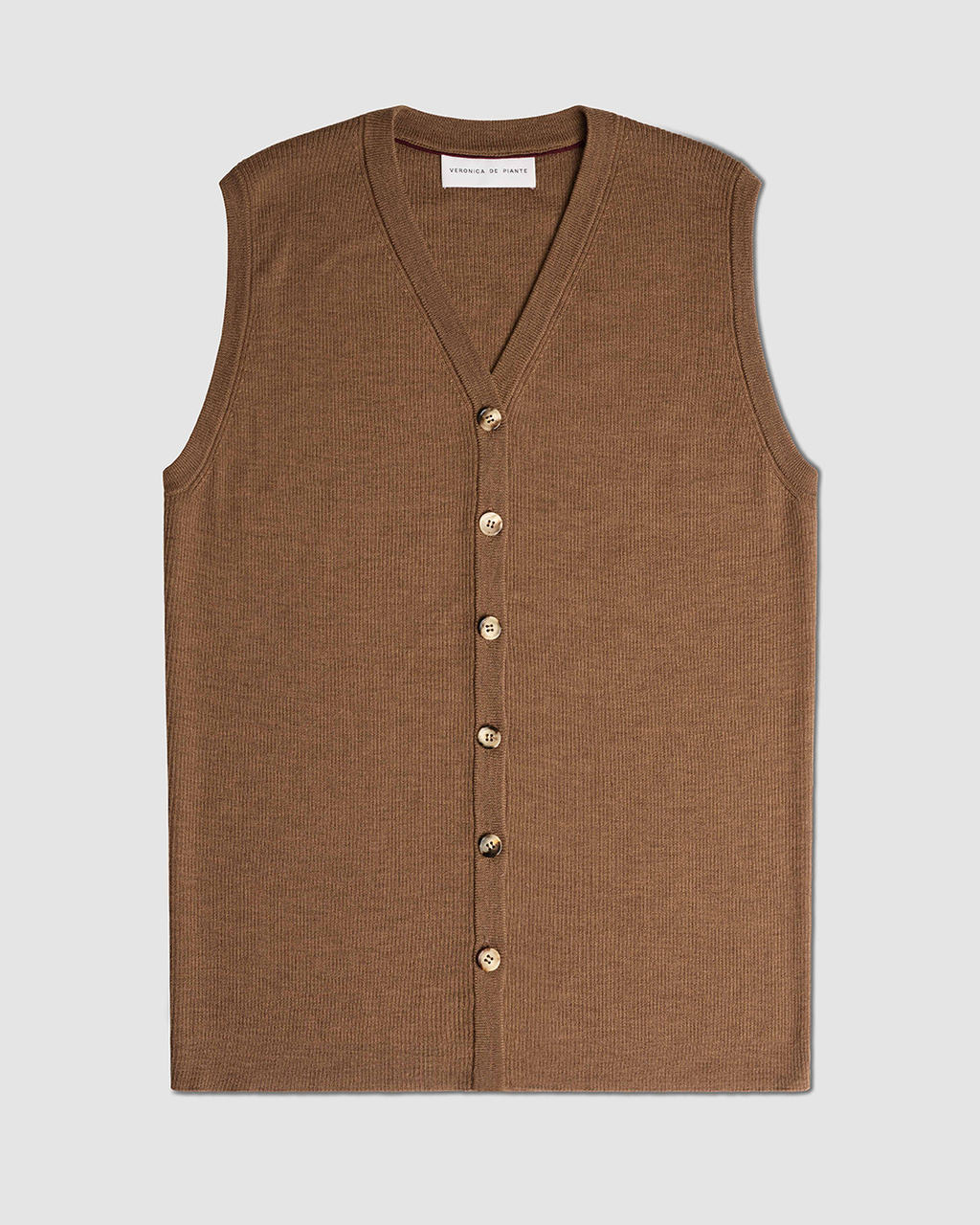 Alice Vest in Merino Wool, Camel