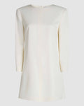 Off-white silk Ambar Tunic top by Veronica De Piante, featuring a relaxed fit and elegant drape.