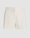 Off-white silk Belle shorts by Veronica De Piante, shown as stylish, lightweight bottoms with a smooth, luxurious fabric finish.