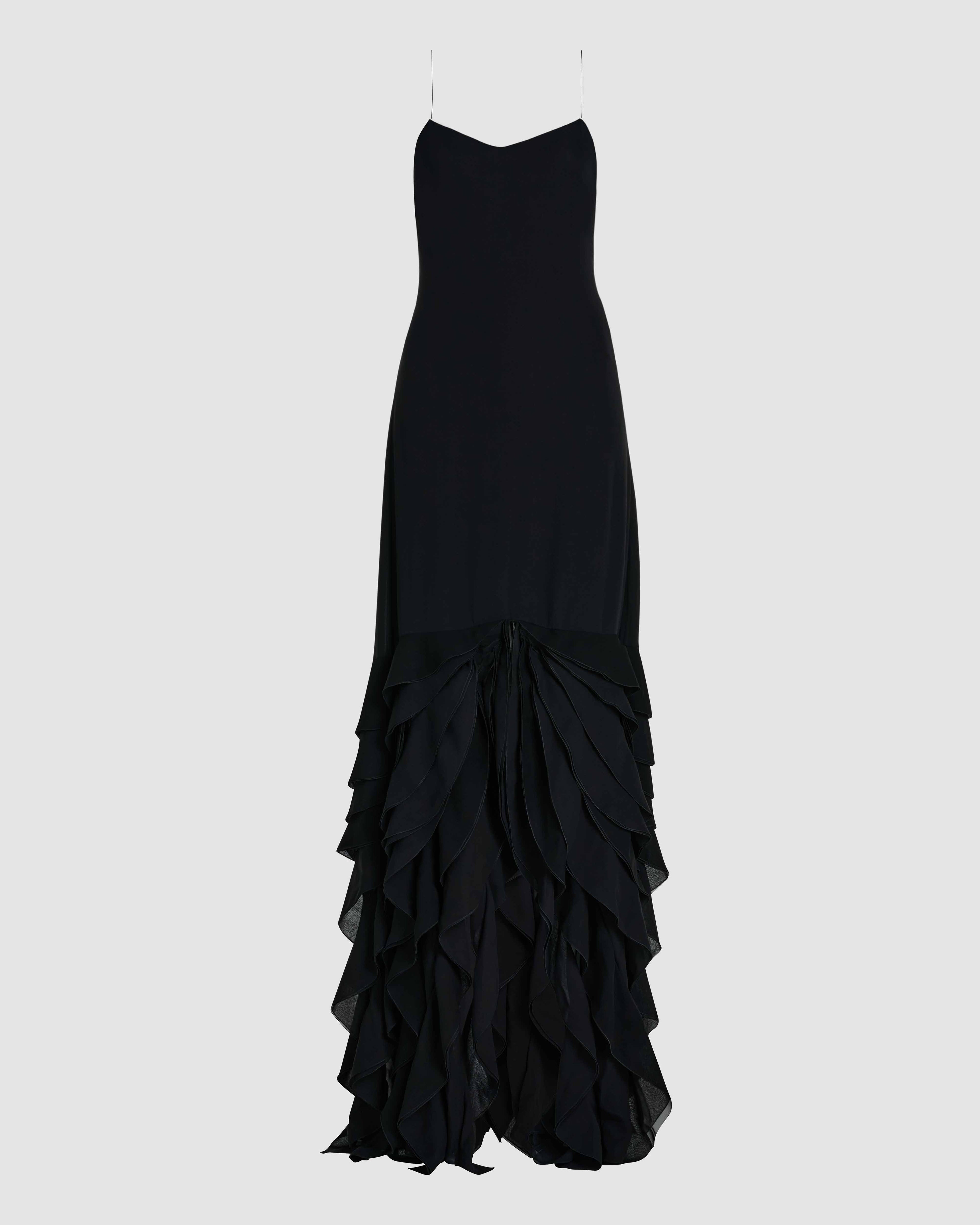 Calista Dress in Georgette, Black