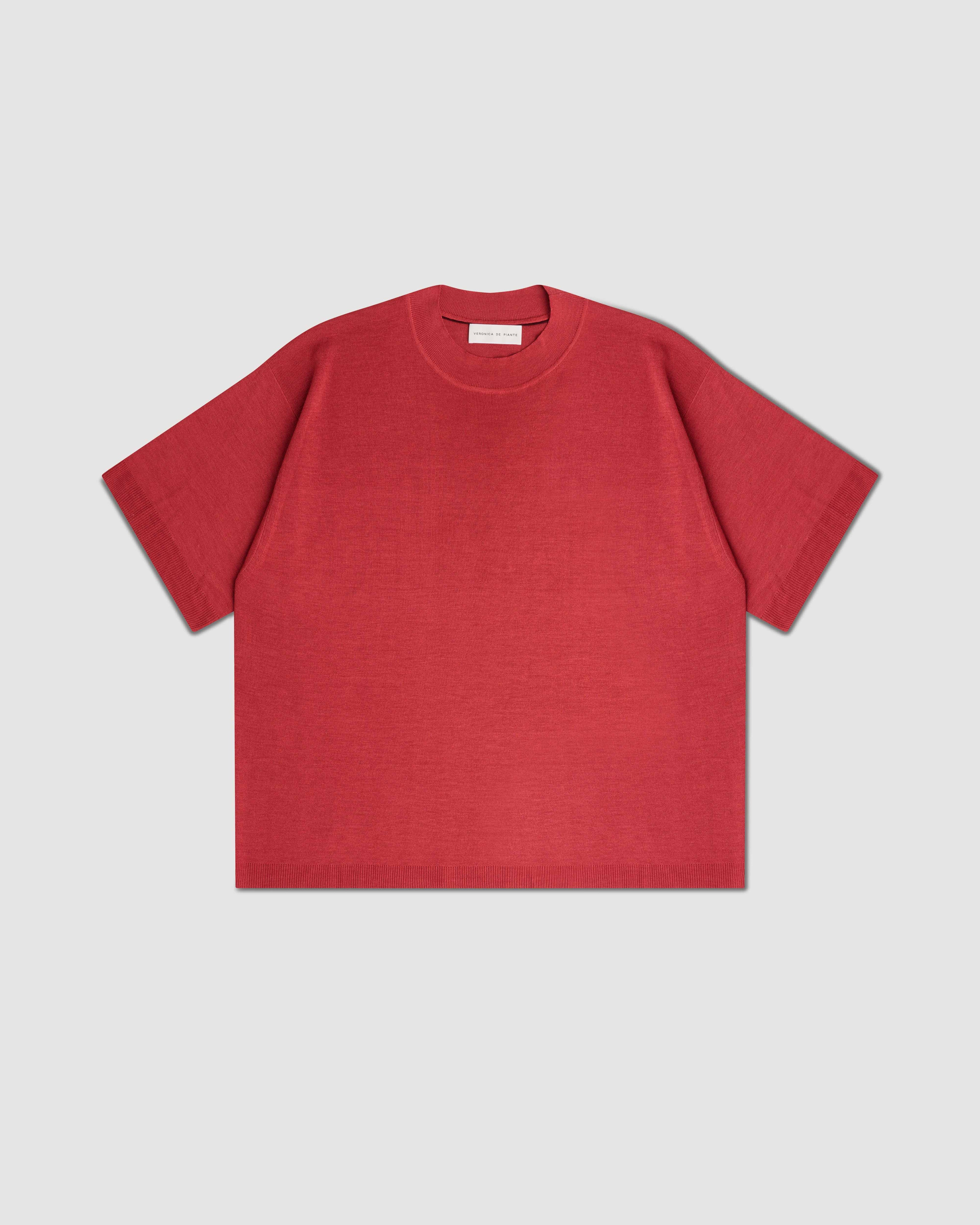Carys Knit Top in Viscose, Red
