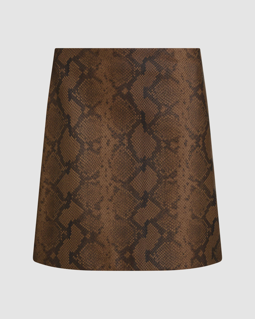 Cecily Skirt in Snake Print Leather, Camel