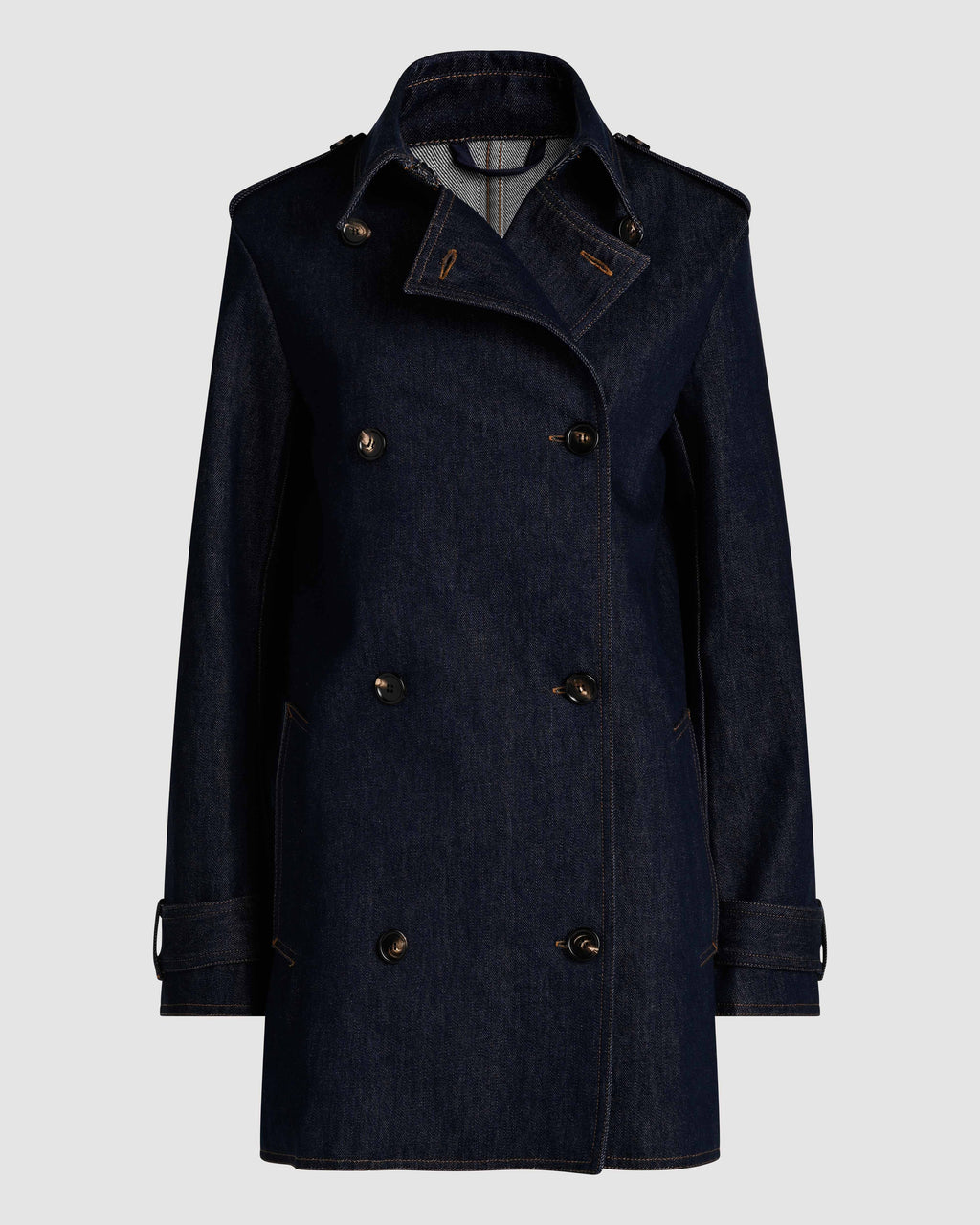 Charlotte Trench in Denim, Blue