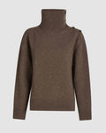 Veronica De Piante Cielo Wool Cashmere Knitwear Sweater in camel color, soft and cozy with a classic crewneck design.