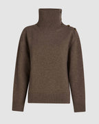 Veronica De Piante Cielo Wool Cashmere Knitwear Sweater in camel color, soft and cozy with a classic crewneck design.
