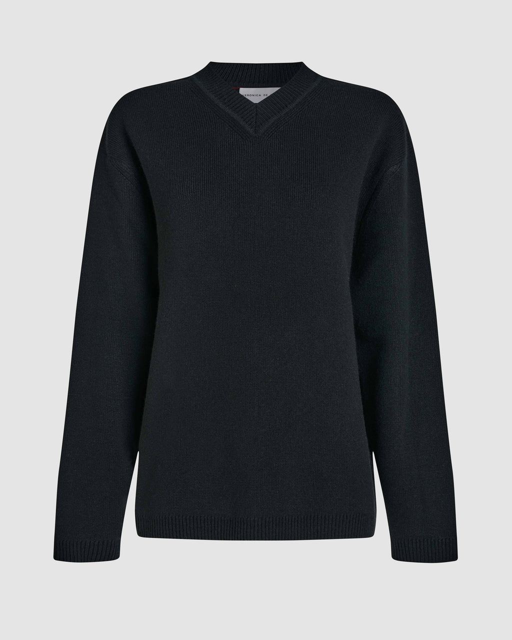 Black Veronica De Piante Elara Cashmere Sweater, cozy knitwear with a relaxed fit and ribbed detailing.