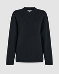 Black Veronica De Piante Elara Cashmere Sweater, cozy knitwear with a relaxed fit and ribbed detailing.