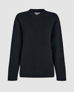 Black Veronica De Piante Elara Cashmere Sweater, cozy knitwear with a relaxed fit and ribbed detailing.