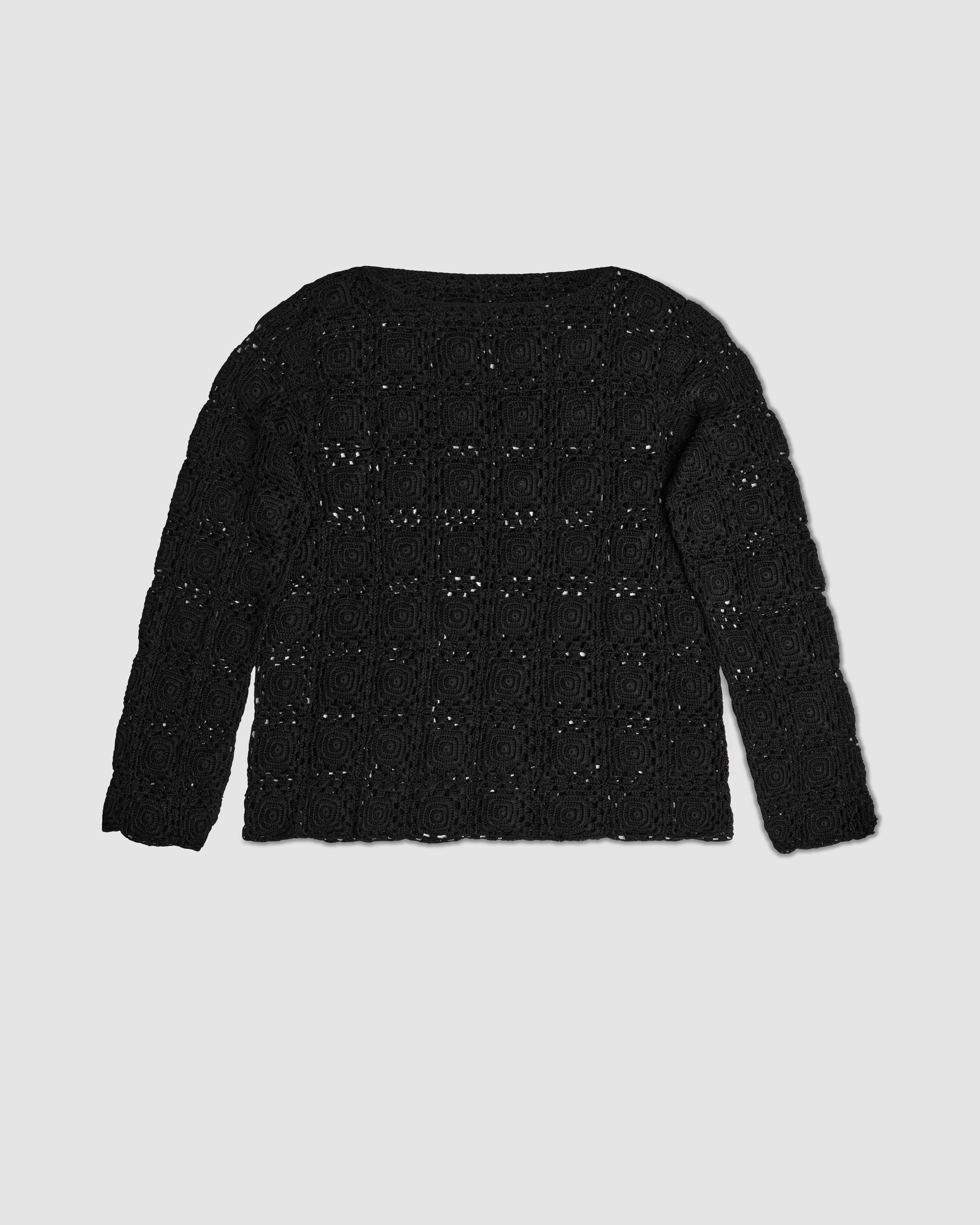 Elodie Top in Silk Crochet, Black
