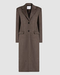 Veronica De Piante Freya Wool Cashmere Coat in Oatmeal, stylish and cozy coat with a tailored fit and soft fabric texture.