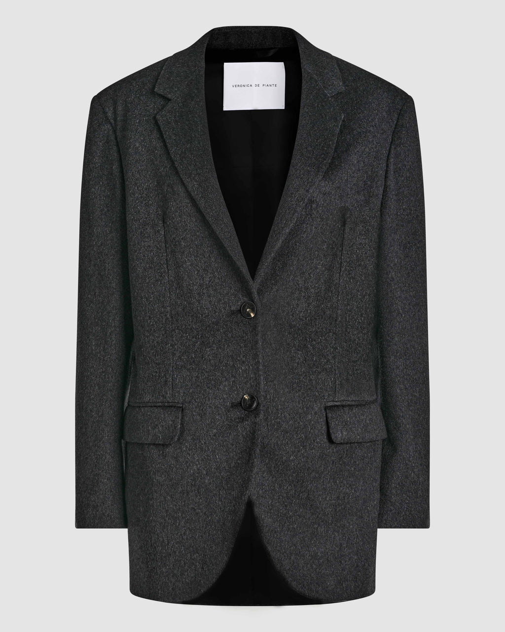 Veronica De Piante Gio Cashmere Jacket in grey, stylish coat with a sleek design and soft texture, perfect for cold weather.
