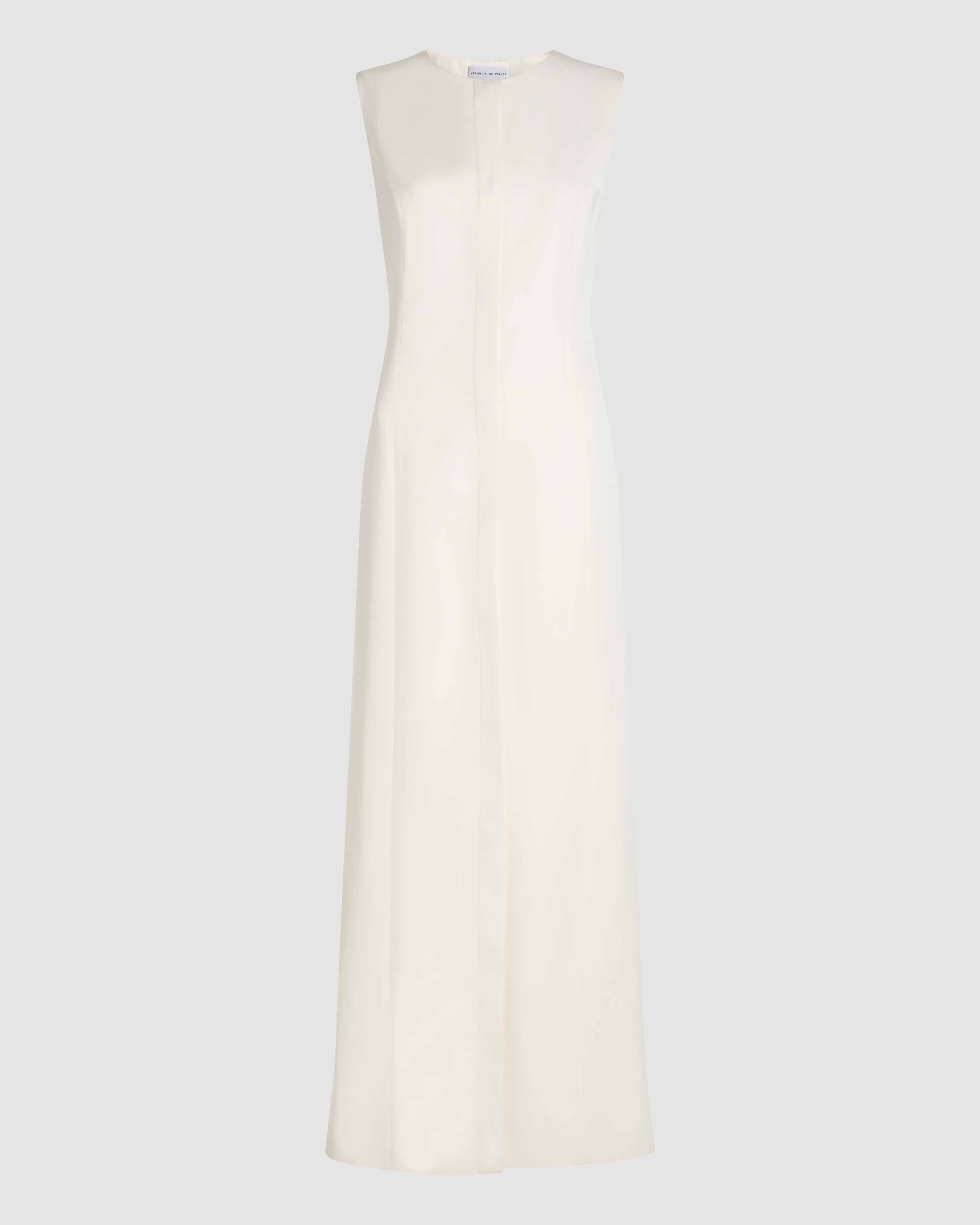 Hana Dress in Silk, Off-White
