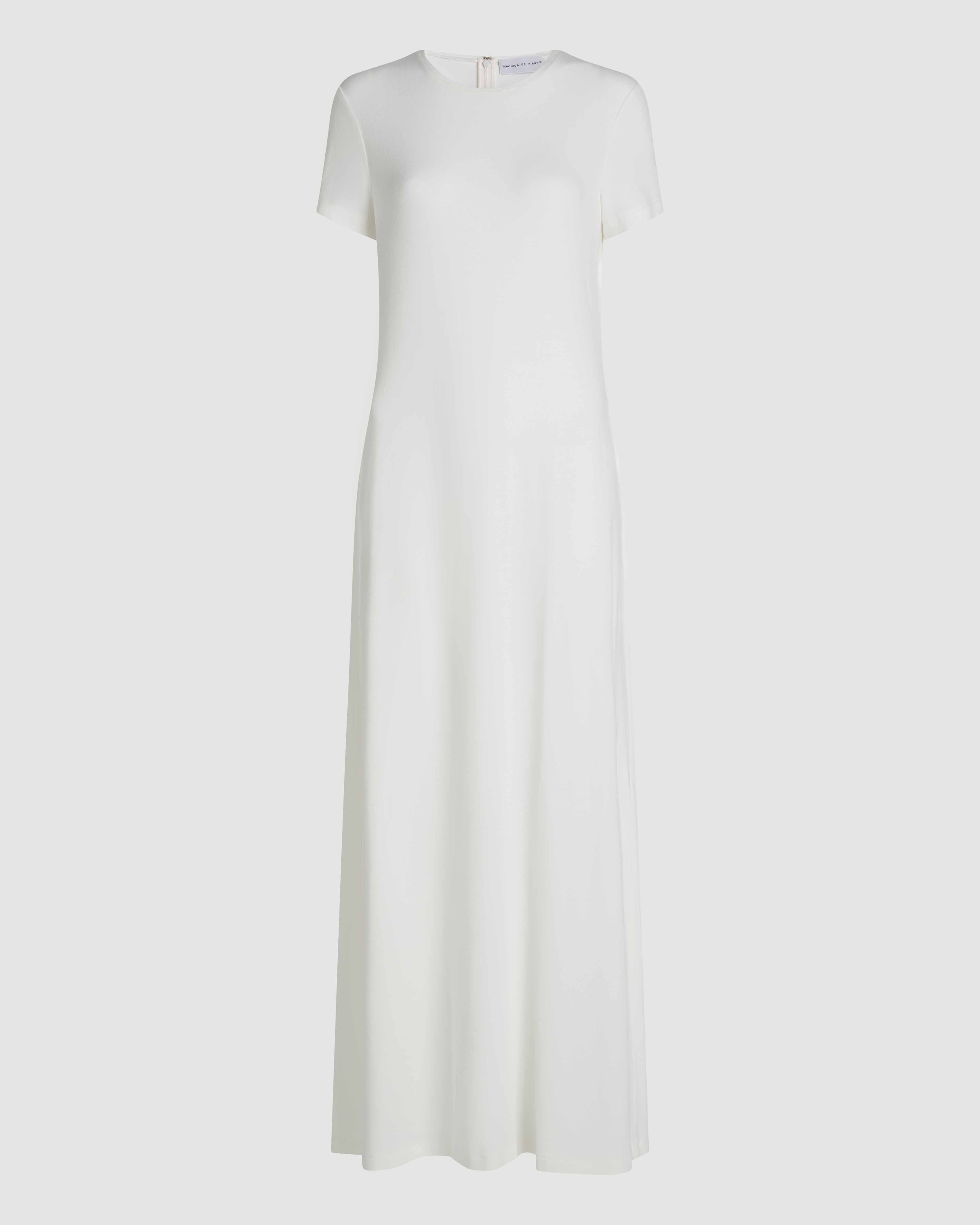 Harper Dress in Stretch Viscose Jersey, Off-White