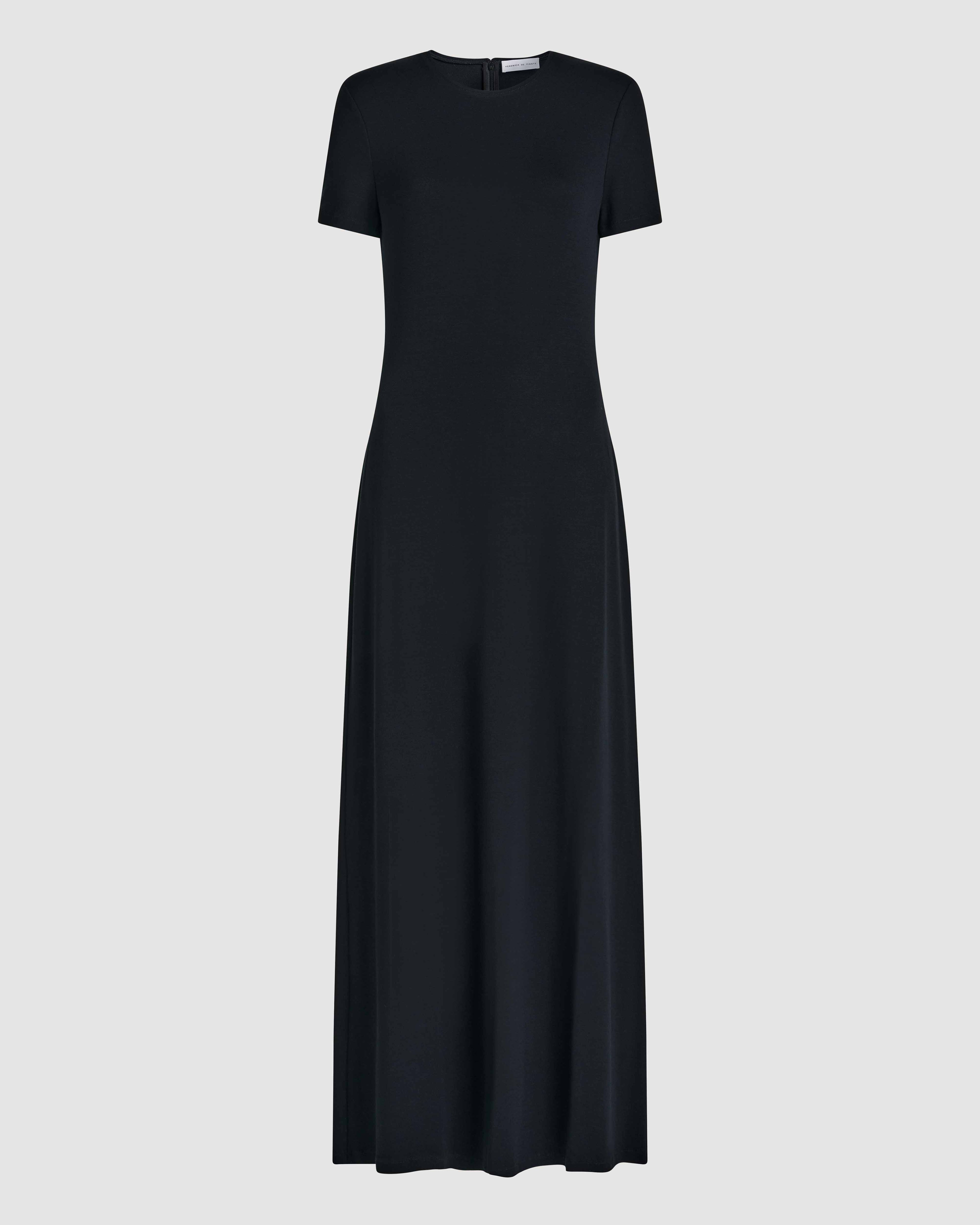 Harper Dress in Stretch Viscose Jersey, Black