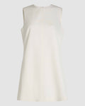 Off-white silk Honor Tunic by Veronica De Piante, stylish top with elegant drape and minimalist design.