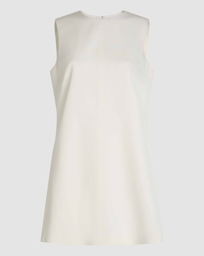Off-white silk Honor Tunic by Veronica De Piante, stylish top with elegant drape and minimalist design.