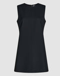 Black silk Honor Tunic by Veronica De Piante, featuring a sleek, flowing top with elegant detailing.