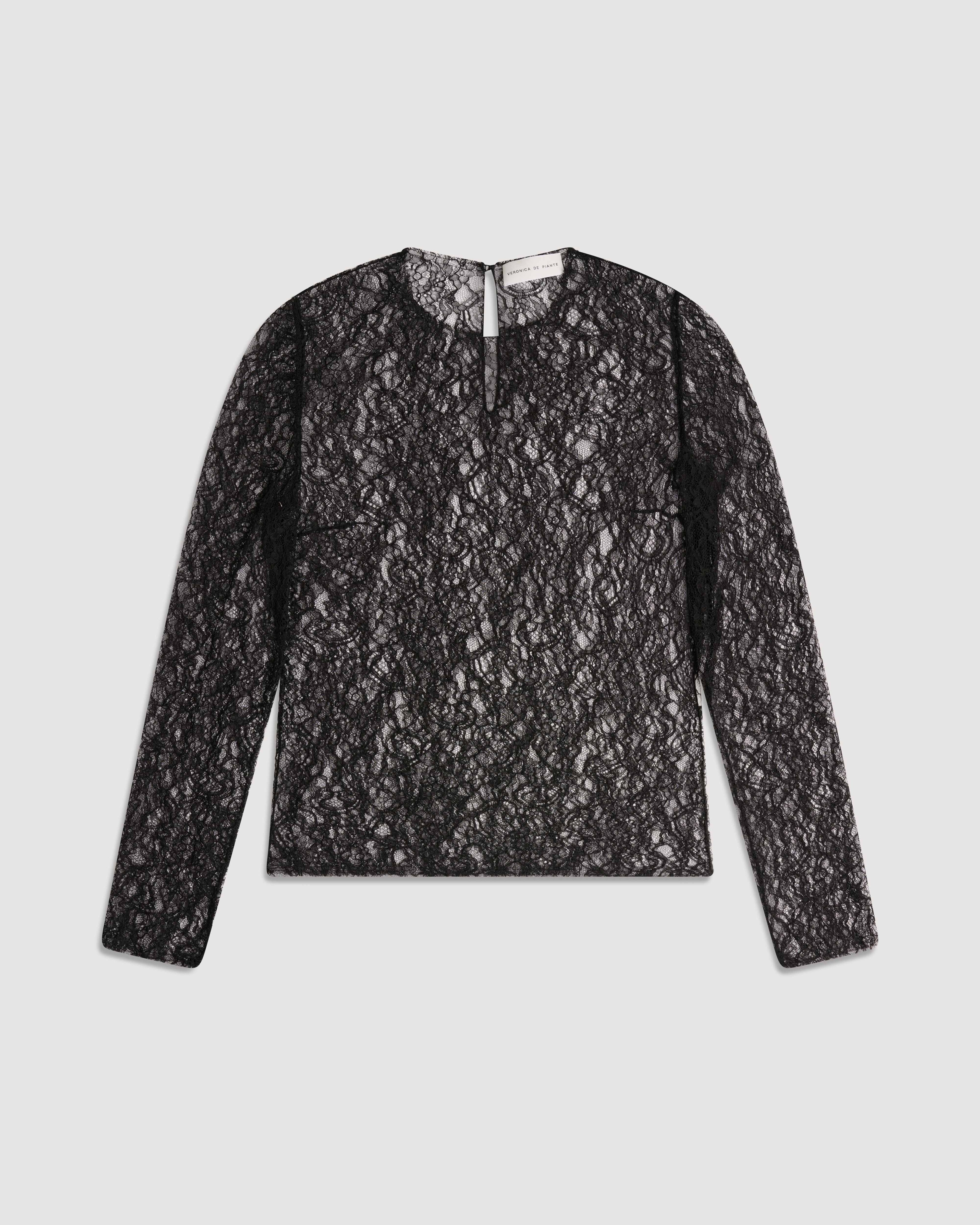 Isabel Top in Lace, Black