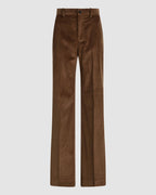 Veronica De Piante Taylor Corduroy Trousers in camel color, stylish bottoms with a tailored fit and textured fabric.