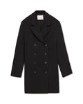 Black Lucas Coat packshot: 100% cashmere, double-breasted, oversized, straight-cut, notched collar, horn buttons