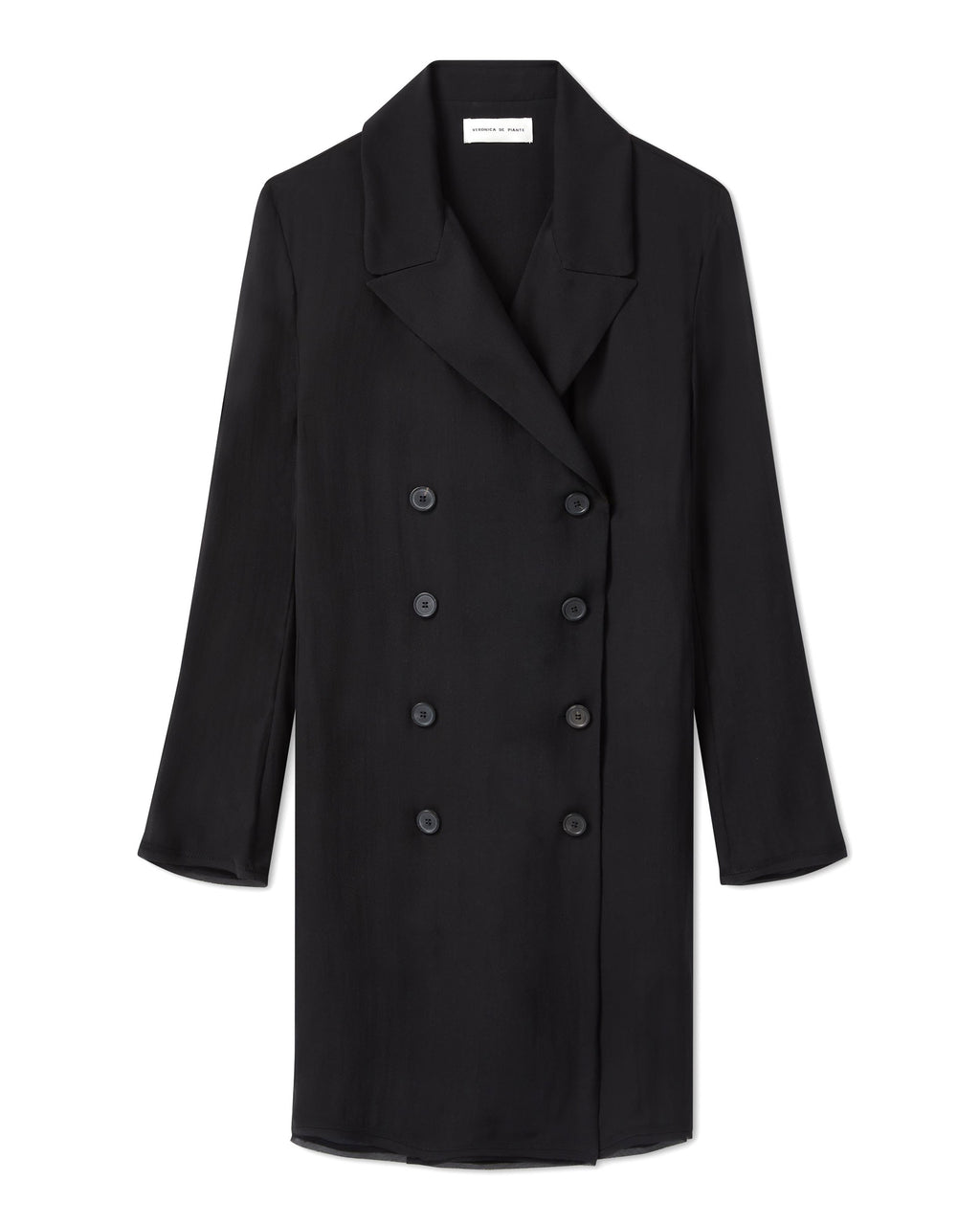 Lucas Coat in Georgette, Black - Veronica De Piante