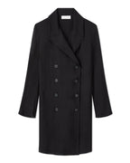 Lucas Coat in Georgette, Black - Veronica De Piante
