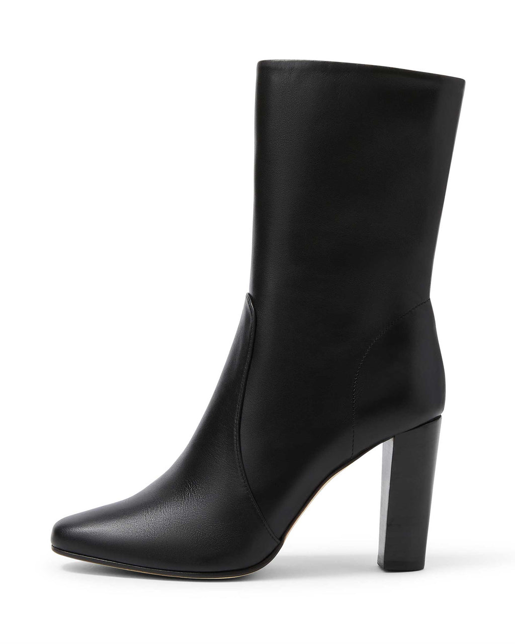 Gaia Heeled Ankle Boots in Leather, Black - Veronica De Piante